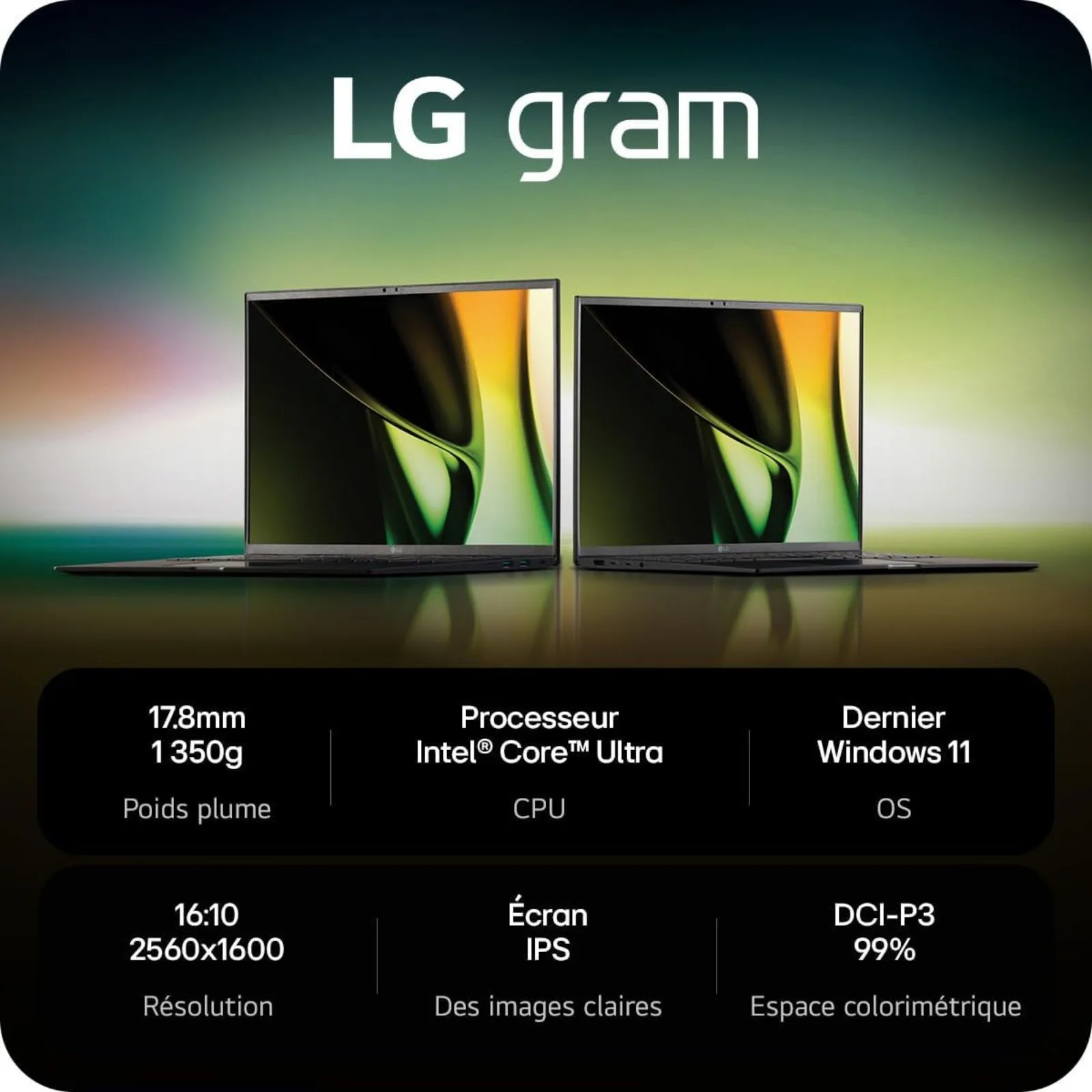 LG Gram 17Z90S-G.AD7BF LG GRAM 17Z90S-G.AD7BF ULTRA 7 155H/32GO/2TB SSD/INTEL ARC/17" IPS