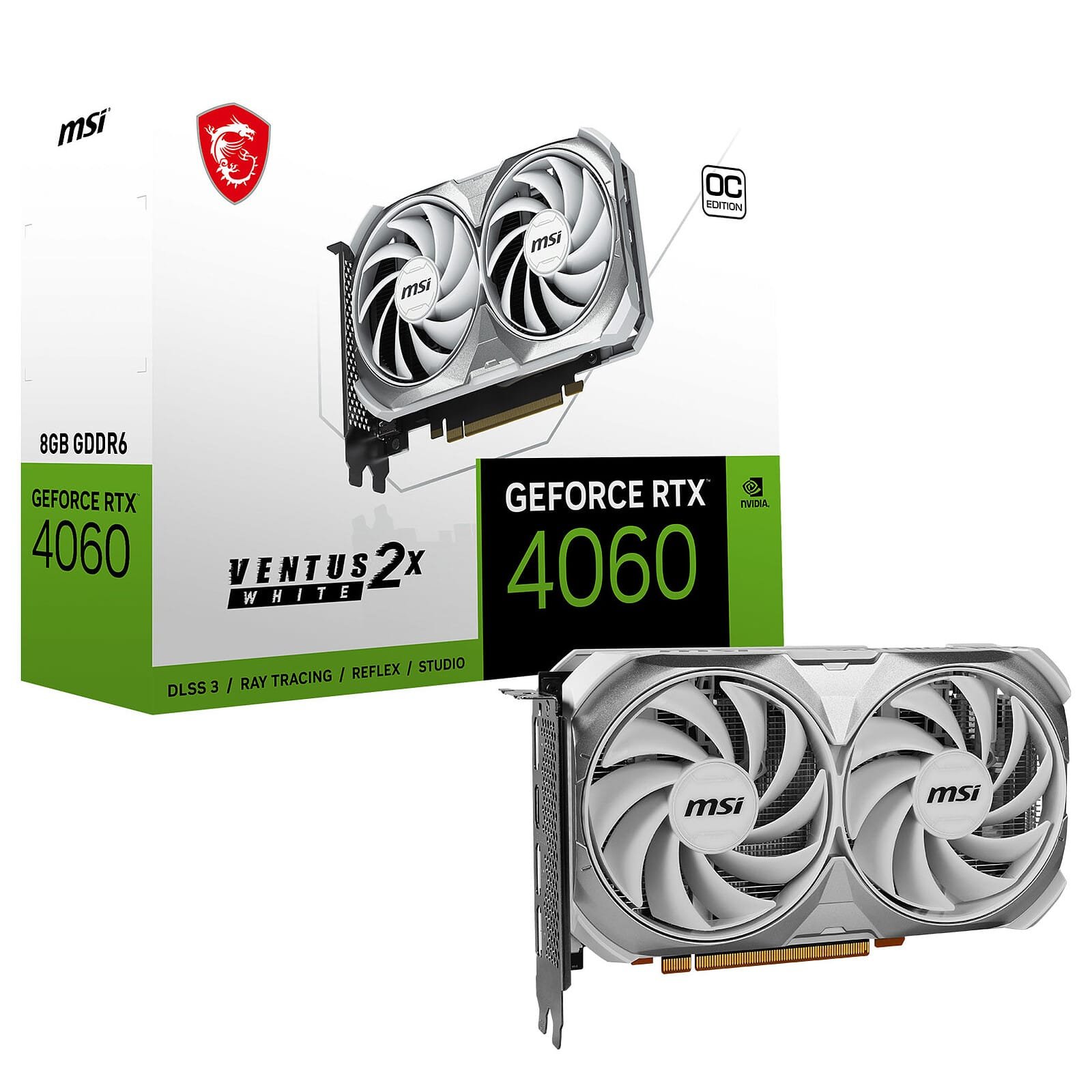 MSI GeForce RTX 4060 VENTUS 2X WHITE 8G OC MSI GeForce RTX 4060 VENTUS 2X WHITE 8G OC