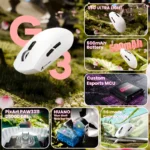 ATTACK SHARK G3 PAW3311 WIRED + 2.4G + BT CONNECTIONS (WHITE)