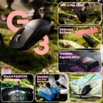 ATTACK SHARK  G3 PAW3311 WIRED + 2.4G + BT CONNECTIONS (BLACK)