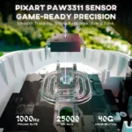 ATTACK SHARK G3 PAW3311 WIRED + 2.4G + BT CONNECTIONS (WHITE)