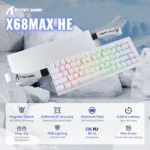 ATTACK SHARK X68MAX WIRED MAGNETIC SWITCH (WHITE CONTOUR LINE)