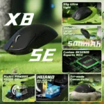 ATTACK SHARK X8 SE WIRED + 2.4G + BT CONNECTIONS (BLACK)