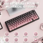 ATTACK SHARK X66 STRAWBERRY SWITCH 2.4G + BT + WIRED CONNECTION (MOONLIT BLACKBERRY)