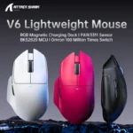 ATTACK SHARK V6 + WIRED + 2.4G + BT CONNECTIONS (BLACK)