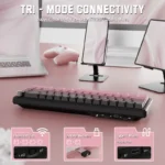 ATTACK SHARK X66 STRAWBERRY SWITCH 2.4G + BT + WIRED CONNECTION (MOONLIT BLACKBERRY)