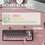 ATTACK SHARK X66 STRAWBERRY SWITCH 2.4G + BT + WIRED CONNECTION (MOONLIT BLACKBERRY)