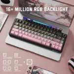 ATTACK SHARK X66 STRAWBERRY SWITCH 2.4G + BT + WIRED CONNECTION (MOONLIT BLACKBERRY)