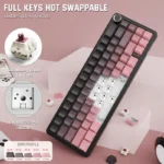 ATTACK SHARK X66 STRAWBERRY SWITCH 2.4G + BT + WIRED CONNECTION (MOONLIT BLACKBERRY)