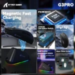 ATTACK SHARK G3PRO WIRED + 2.4G + BT CONNECTIONS (BLACK)