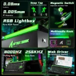 ATTACK SHARK R85 HE WIRED MAGNETIC PURPLE MANDREL SWITCH (NEON GREEN)