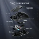 ATTACK SHARK R1 WIRED + 2.4G + BT5.2 CONNECTIONS (BLACK)