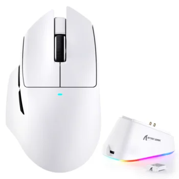 ATTACK SHARK V6 + WIRED + 2.4G + BT CONNECTIONS (WHITE)