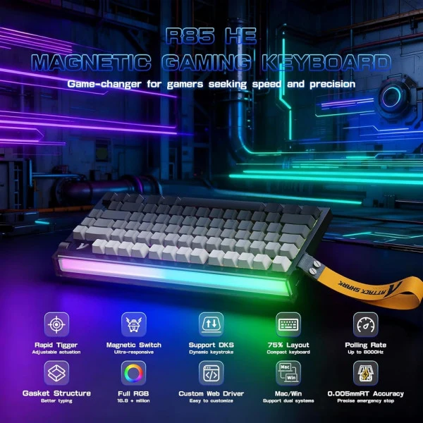ATTACK SHARK R82 HE WIRED MAGNETIC SWITCH (MOONLIT NIGHT) ATTACK SHARK R82 HE WIRED MAGNETIC SWITCH (MOONLIT NIGHT)