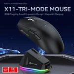 ATTACK SHARK X11 WIRED + 2.4G + BT CONNECTIONS (BLACK)