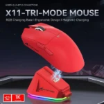 ATTACK SHARK X11 WIRED + 2.4G + BT CONNECTIONS (RED)